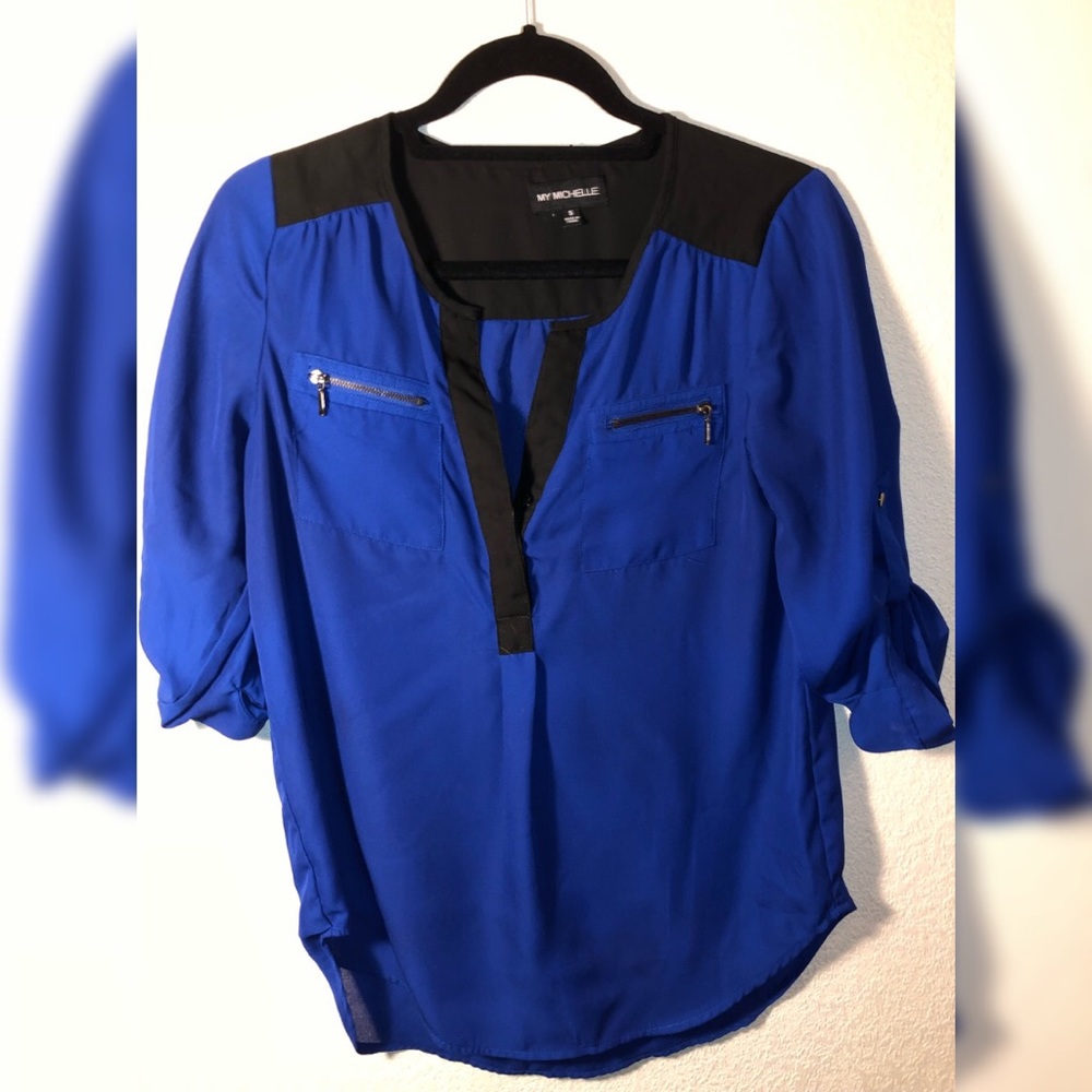 Roll sleeves work blouse
